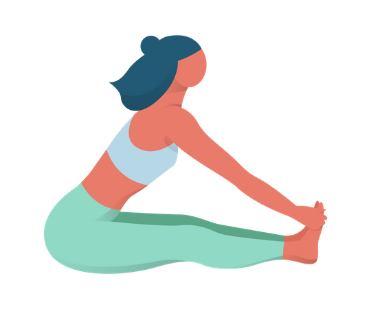 Girl doing yoga asana Illustration
