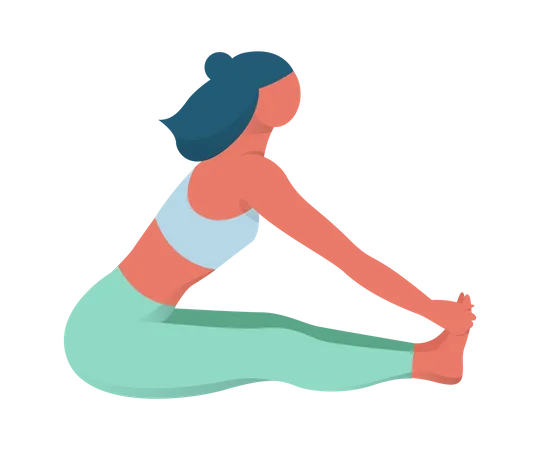 Yoga Set Collection Of Asana For Body Health Exercise For Stretch Woman In Various Position Isolated Vector Illustration In Cartoon Style Illustration