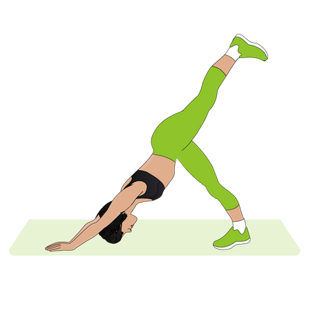 Girl doing yoga asana Illustration