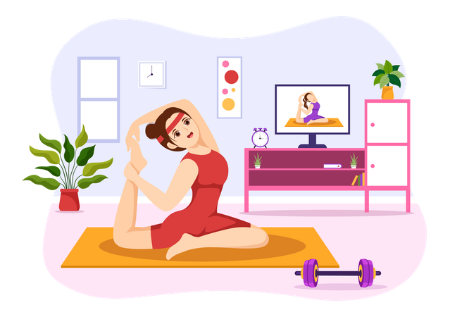 Girl doing yoga asana  Illustration