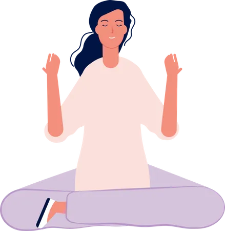 Girl Doing Yoga Asana  Illustration