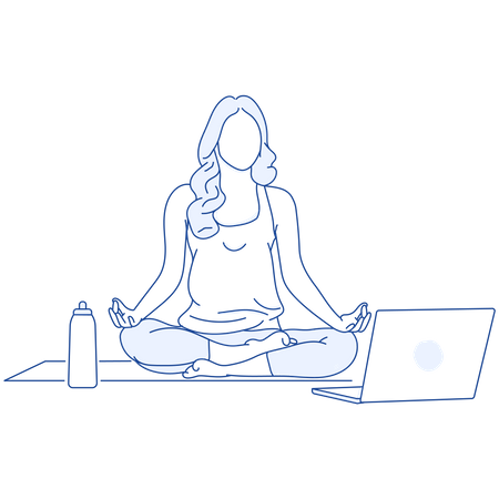 Girl doing yoga at home  Illustration