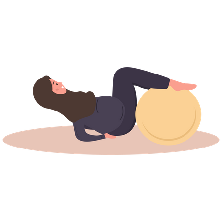 Girl doing Yoga during pregnancy Illustration