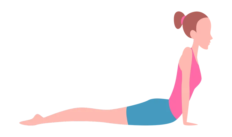 Health Concept Pictures Female Making Yoga Fitness Exercises Illustration