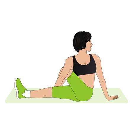 Girl doing yoga exercise Illustration