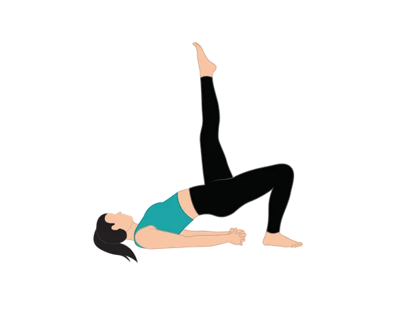 Girl doing yoga exercise  イラスト