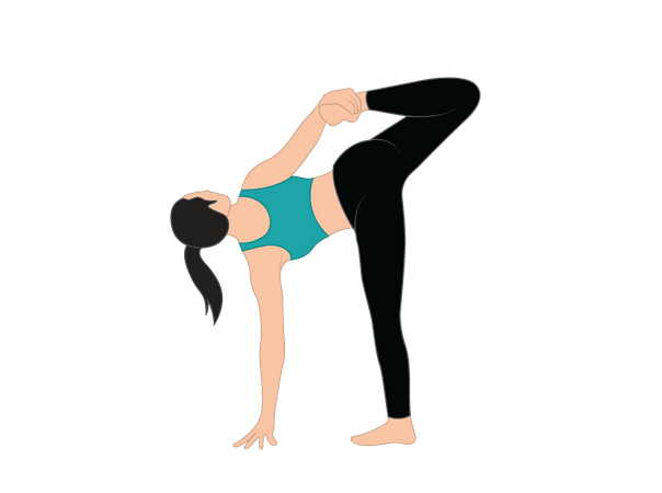 Girl doing yoga exercise  Illustration