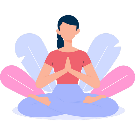 Girl doing yoga exercise  Illustration