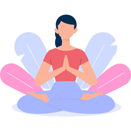 Girl doing yoga exercise  Illustration