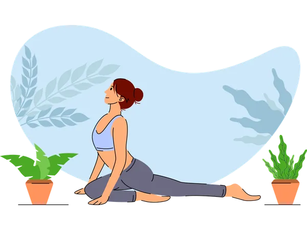 Girl doing Yoga Exercises  Illustration