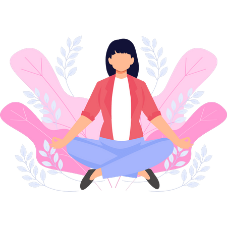 Girl doing yoga exercises  Illustration