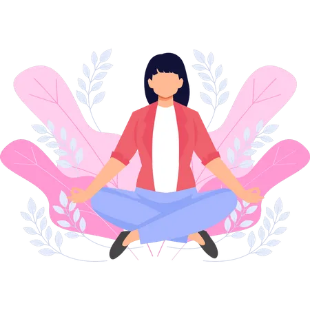 Girl doing yoga exercises  Illustration