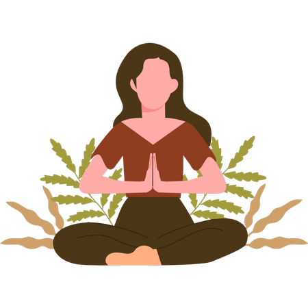 Girl doing yoga for peace Illustration