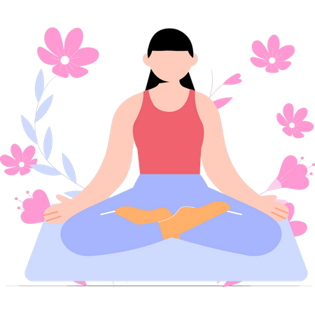 Girl doing yoga for peace  Illustration