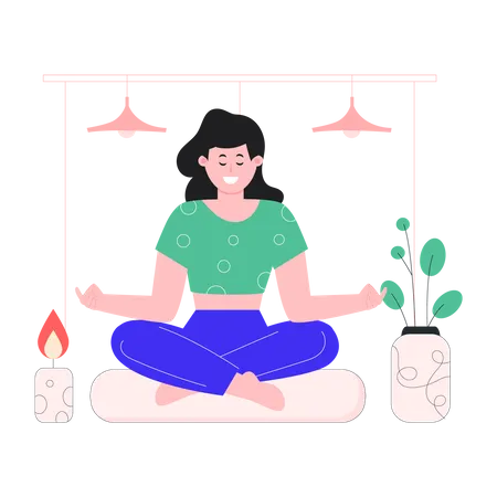 Girl doing yoga  Illustration