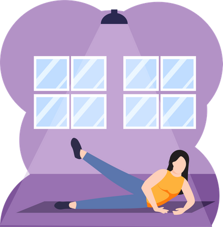 Girl Doing Yoga  Illustration