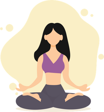 Girl Doing Yoga  Illustration