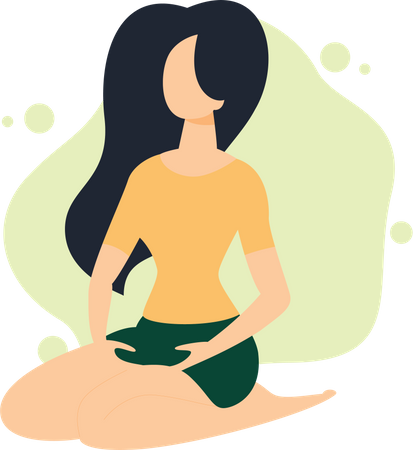 Girl Doing Yoga  Illustration