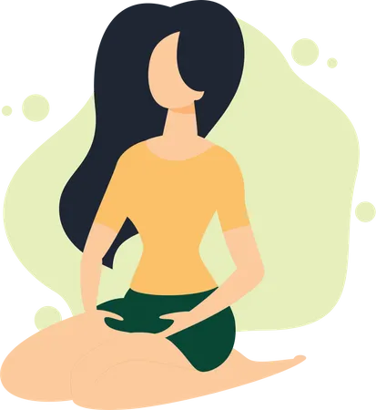 Girl Doing Yoga  Illustration