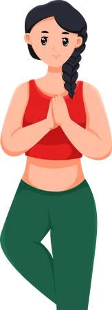 Girl Doing Yoga  Illustration