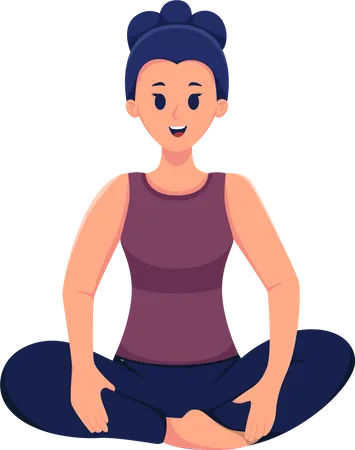 Girl Doing Yoga  Illustration