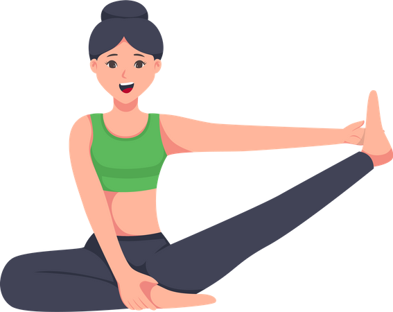 Girl Doing Yoga  Illustration