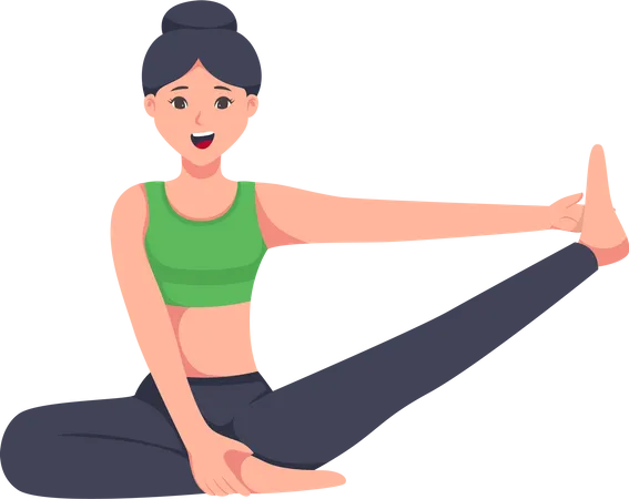 Girl Doing Yoga  Illustration