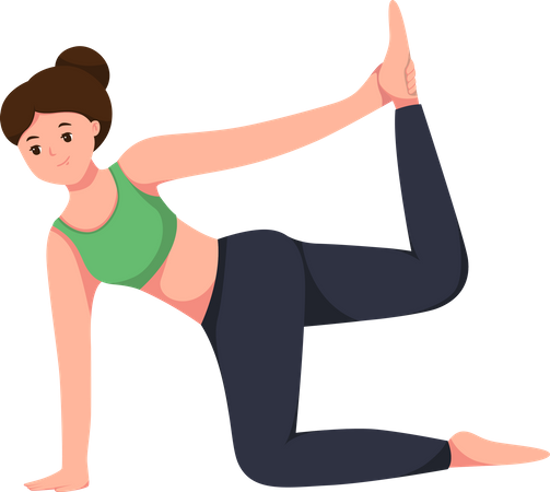 Girl Doing Yoga  Illustration