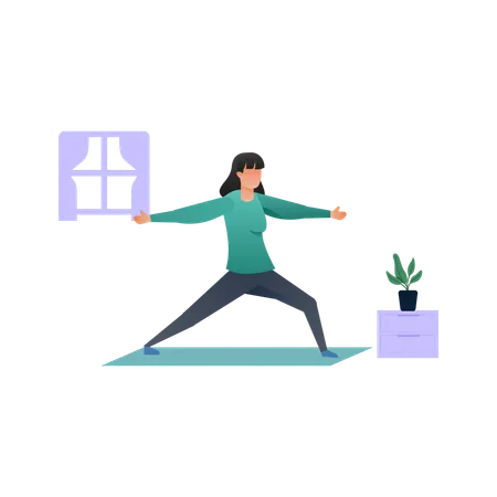 Girl Doing Yoga  Illustration