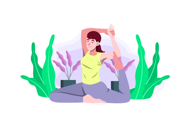 Girl doing yoga  Illustration