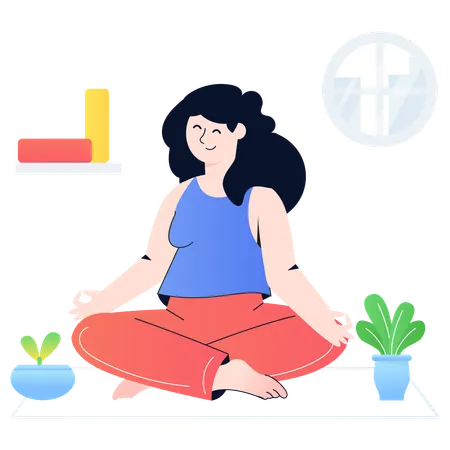 Girl doing yoga  Illustration