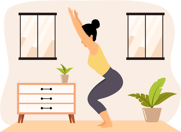 Girl Doing Yoga  Illustration