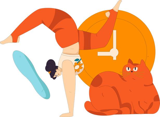 Girl Doing Yoga  Illustration