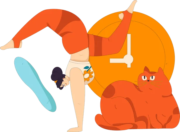 Girl Doing Yoga  Illustration