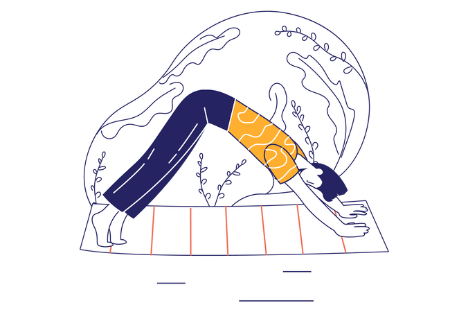 Girl doing yoga  Illustration