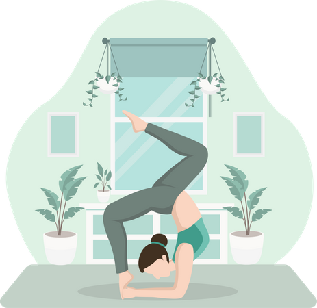 Girl Doing Yoga  Illustration