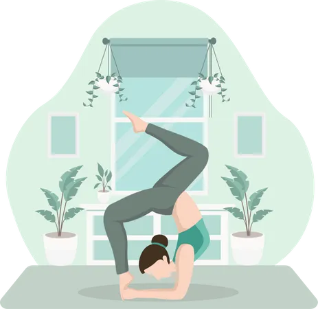 Girl Doing Yoga  Illustration