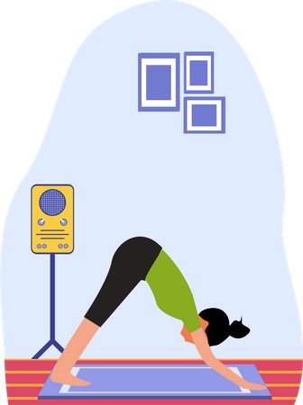 Girl Doing Yoga  Illustration