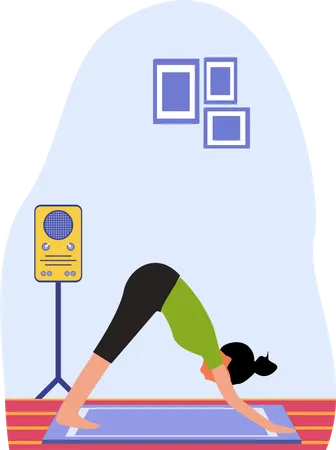 Girl Doing Yoga  Illustration