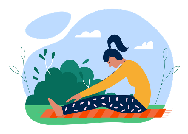 Girl Doing Yoga  Illustration