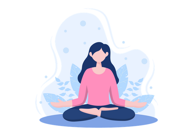 Girl doing yoga  일러스트레이션