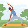 illustrations of yoga in park