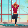 free yoga room illustrations
