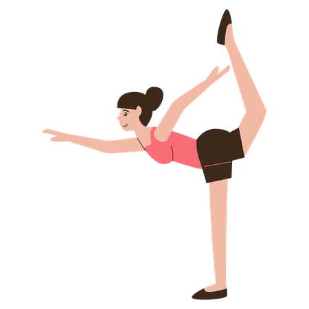 Girl doing Yoga Pose  일러스트레이션
