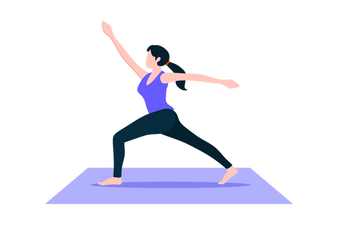 Girl Doing Yoga Pose Illustration