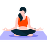 illustration girl doing yoga pose relaxation