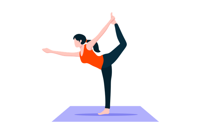 Best Premium Girl Doing Yoga Pose Illustration download in PNG & Vector