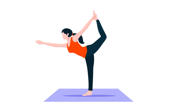 Girl Doing Yoga Pose Illustration
