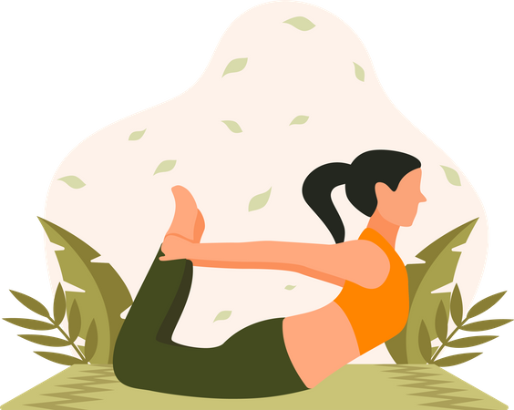 Girl doing yoga pose Illustration