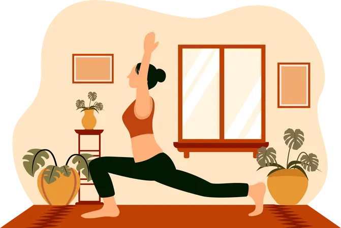 Girl doing yoga pose Illustration